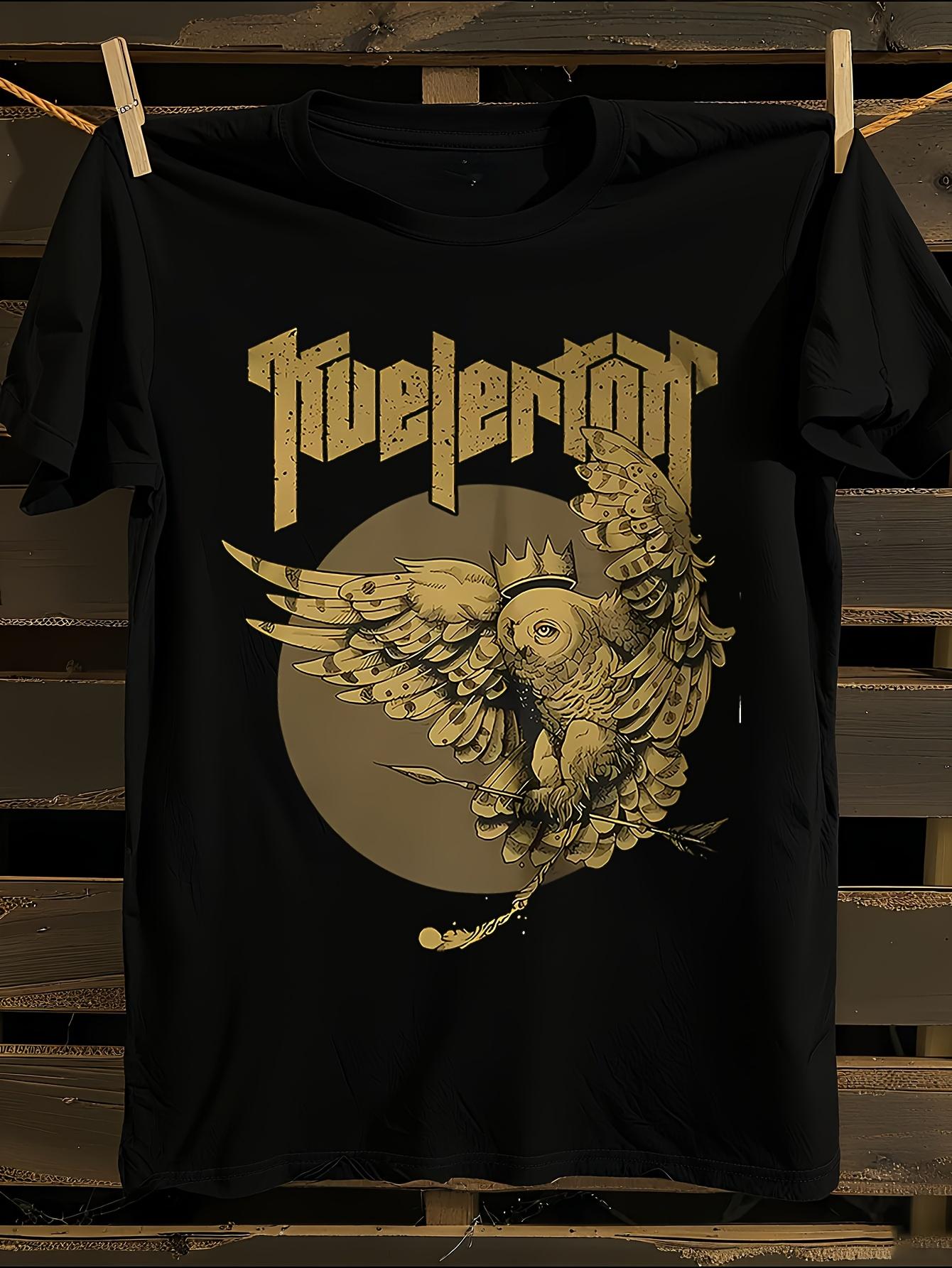 

Kvelertak Owl King White T-Shirt Mens Tshirt Womens Tshirts with Letters Print Short Sleeves T-Shirt Casual Street Tee Shirt Top S