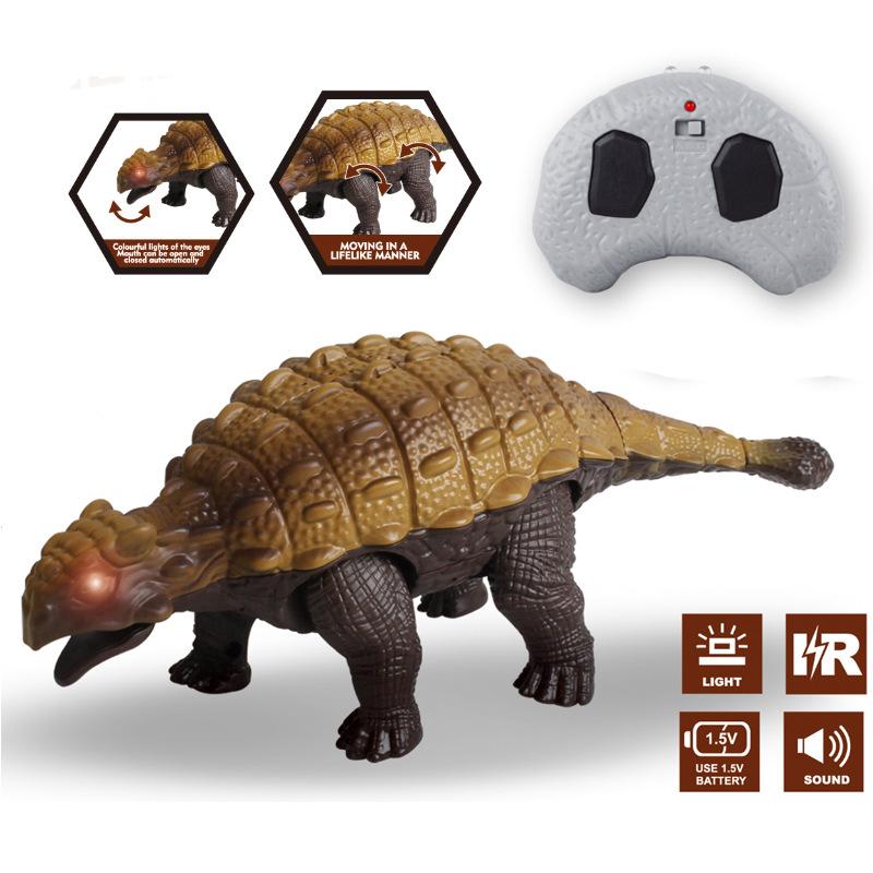 Non-Toxic Rc Dinosaur Ankylosaurus Simulation Remote Control Dino Realistic Walking With Light Sounds Creative Animal Toys For Kids Gifts