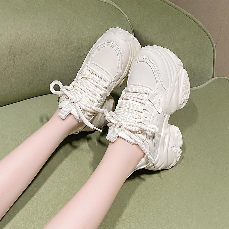 Fashion Aphixta Women Platform Sneaker Boots Brown Lace Up Autumn Winter Women Shoes Thick Botton Sole Boots Fashion Casual Shoes