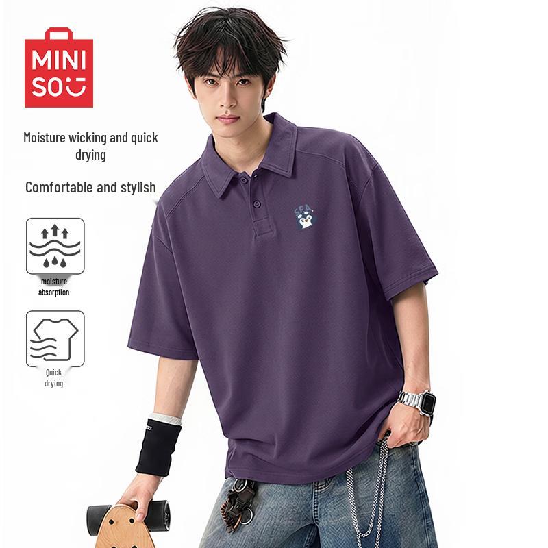 MINISO Men's Casual Quick-Dry Polo Shirt