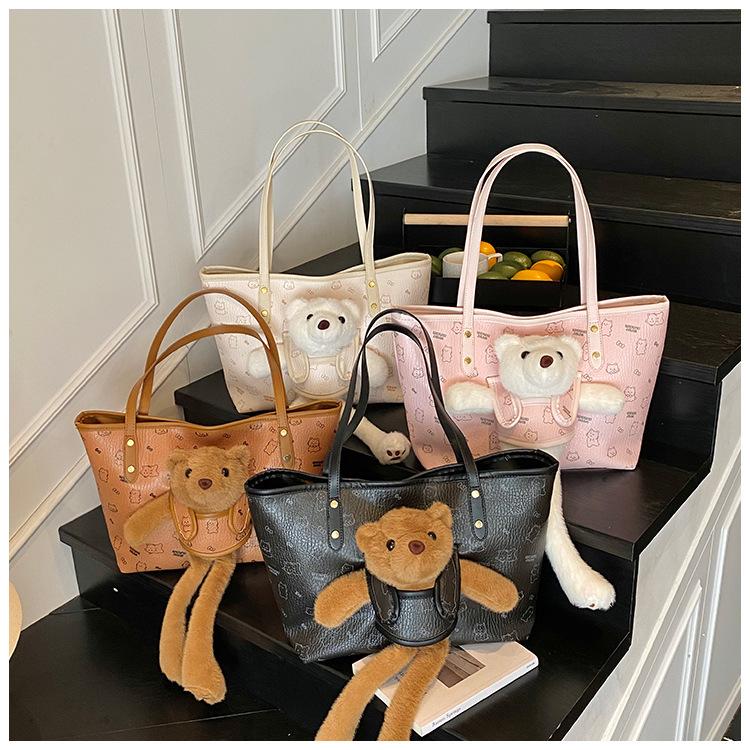 Simple Printing Large Capacity Tote Bag 2025 New Women's Commute Casual Fashion Trendy Shoulder Bag