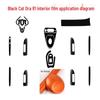 Carbon Fiber Interior Decor Stickers for Black Cat Ora R1: Central Control, Gear Position, and Door Panels