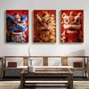 Chinese Festival Lion Dance Decorative Wall Art: Oil Canvas Mural