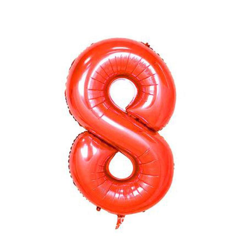 16/32/40 Inch Digital Number 0~9 Red Number Aluminum Film Balloon Wedding Birthday Party Decoration