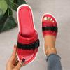 Fashion 2024 New Summer Flat Bottom Slippers Women's Beach Casual Large Slippers Female Peep Toe Shoes Zapatillas Mujer Women Shoes