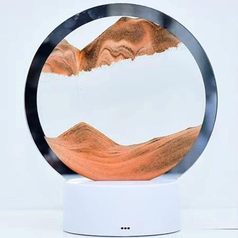 1PC dimmerabile 3D Moving Sand Art lampada da tavolo RGB cambiamento di colore dinamica clessidra luce notturna Home Office Decor regalo di Natale