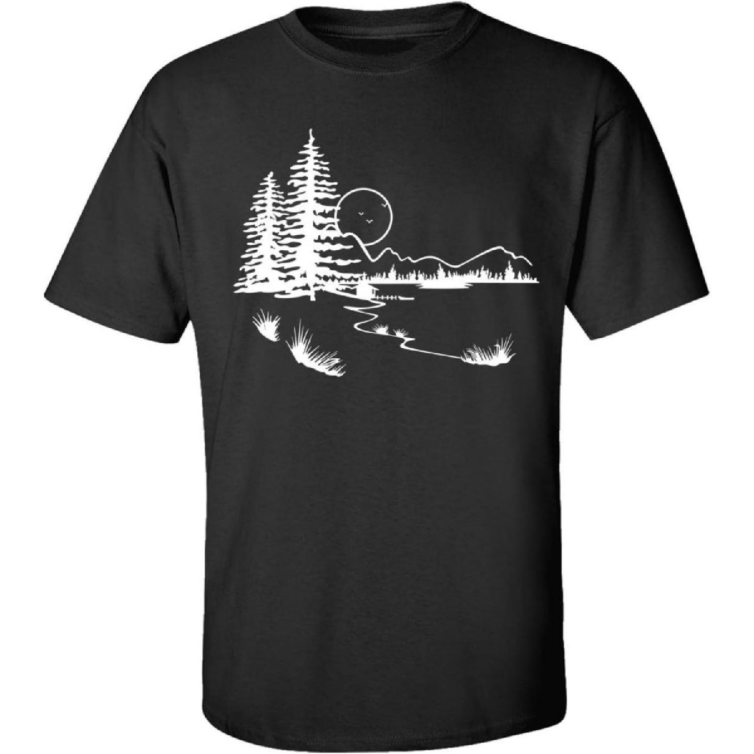 Мужская футболка с коротким рукавом Woodland Outdoors с изображением горного пейзажа S