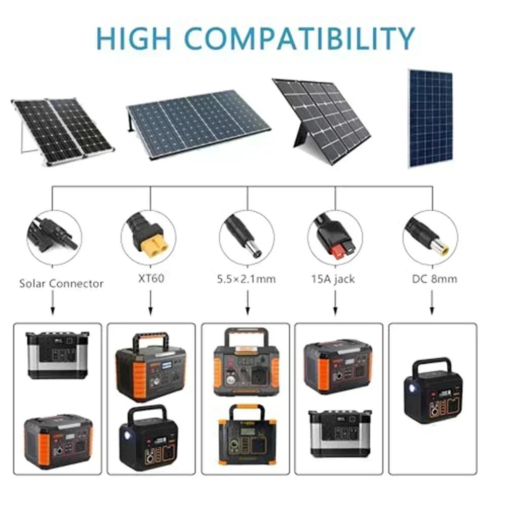 4in1 Solar Charging Cable for Solar Panels and Power Stations Compatible with 100W to 1000W Systems 120cm Length