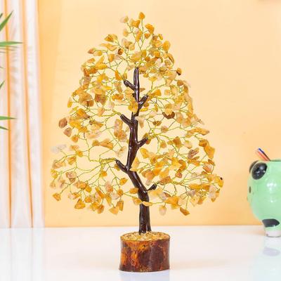Gelber Aventurin Kristallbaum Glücksbringer Ausstellungsstück für Heimdeko Artikel Kristalle Edelsteine Bonsai Geldbaum für Glück, Dekoration Geschenkartikel,