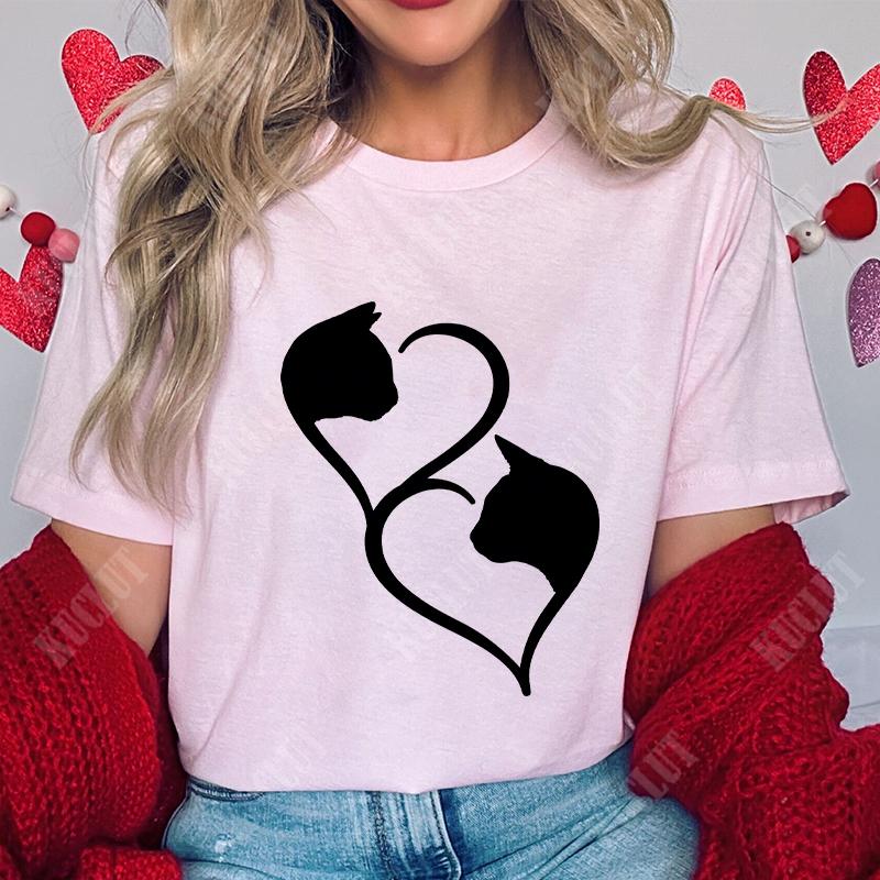 Funny Heart  Dog Paw Print Women Tshirts Fashion Summer Ladies Tshirts Short Sleeves Clothes Love Heart Fashion Casual Shirts