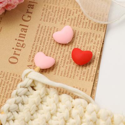 6pcs Heart Shaped Knitting Needle Point Protectors Needle Stoppers Stitches Stoppers Needle Caps Knitting Accessories