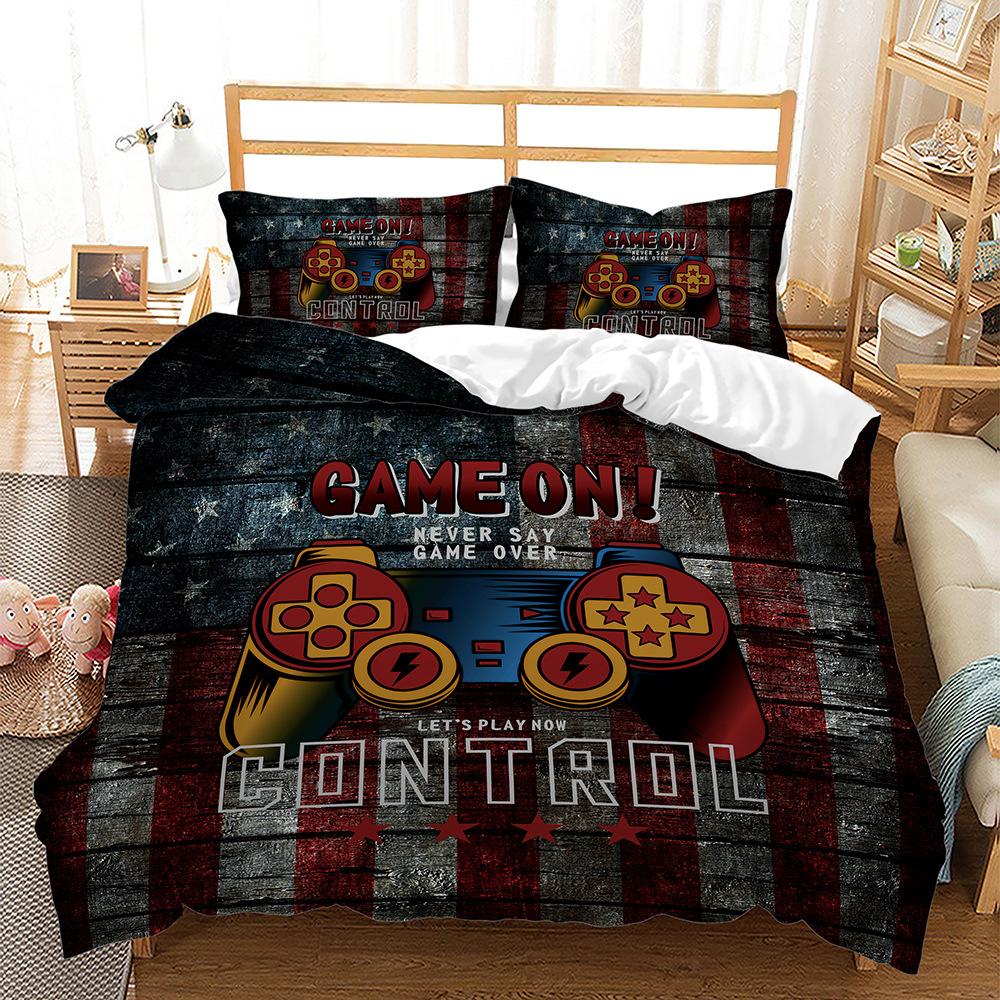 Bed Three-Piece Gamepad Sci-Fi Cute Pink 3D Digital Printing Kit