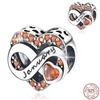 925  Silver January-December Birthday Stone Love Zircon Pendant Bead Fit Charms Necklace Bracelet Women Jewelry DIY Gift