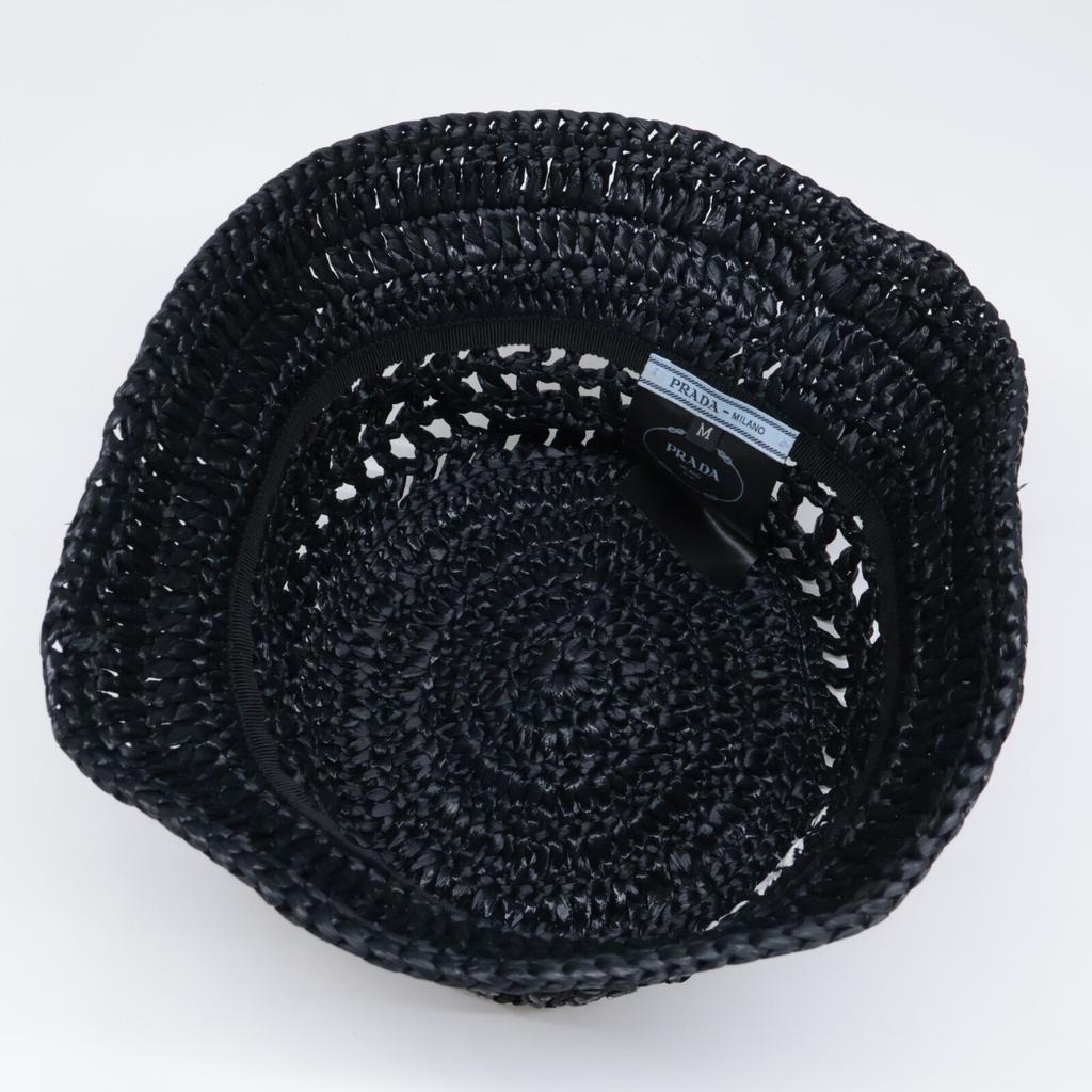 Prada [Excellent Condition] 1HC137 2A2T Woven Fabric Bucket Hat Hat M blackUsed