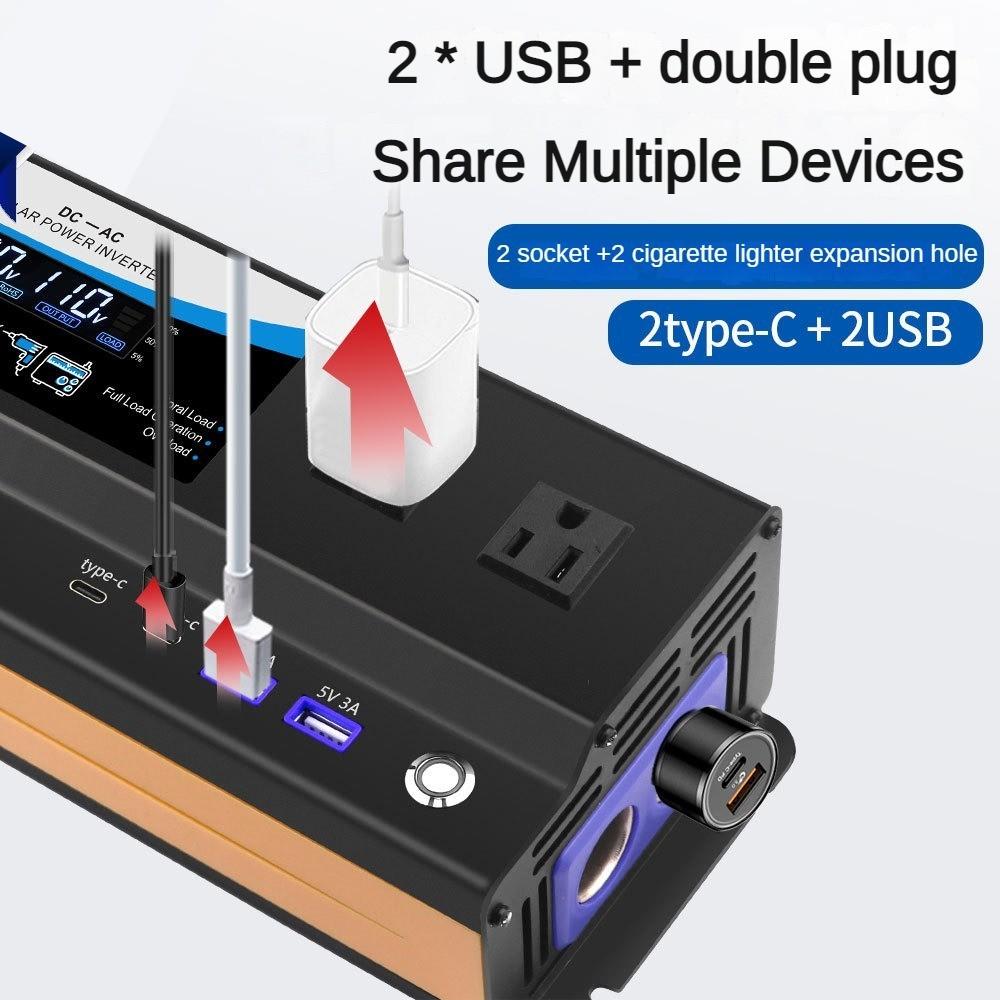 3000W/4000W/6000W High Power Portable Car Inverter Voltage Converter Intelligent Display Power Inverter