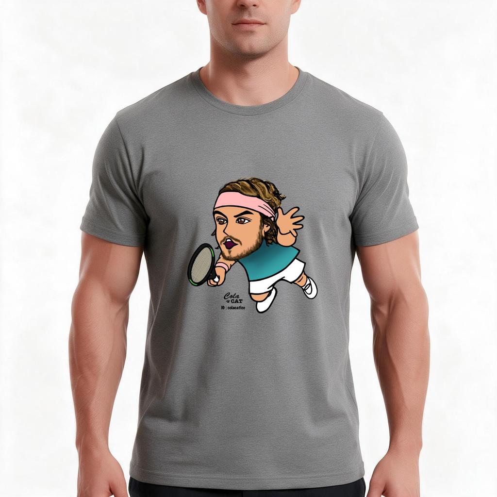 Stefanos Tsitsipas Tshirt Summer Casual Cotton Tee Oversized Streetwear Tops Vintage Graphic Print Loose Fit Short Sleeve
