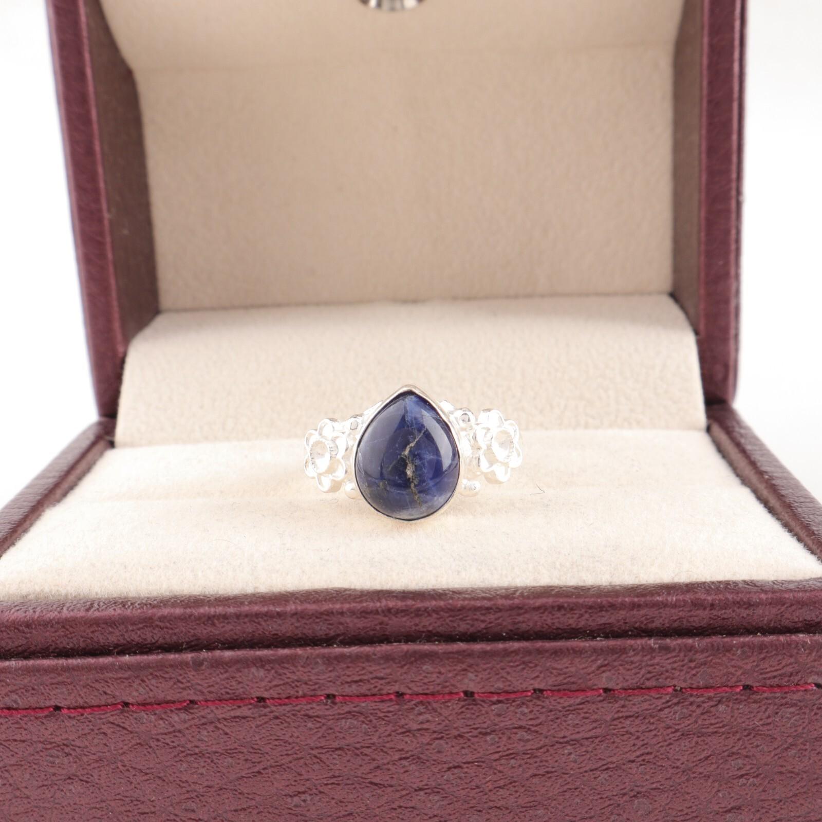 

Sodalite Gemstone 925 Sterling Silver Handmade Jewelry Fashionable Ring For Gift RR-59-26 13