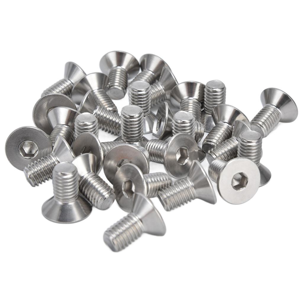 30pcs M10 Allen Socket Screws 10mm A2 Stainless Steel Countersunk Hex Bolts for Industry