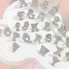 2Pcs Initial A-Z 26 Letters Lapel Pin Silver Tone Metal Alphabet Brooch for Women Men Suit Collar Fashion Accessories