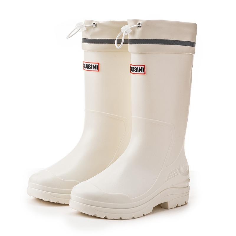Waterproof bundle rain shoes women's fashion outer wear medium and high rain boots lightweight water shoes non-slip soft-soled rubber shoes