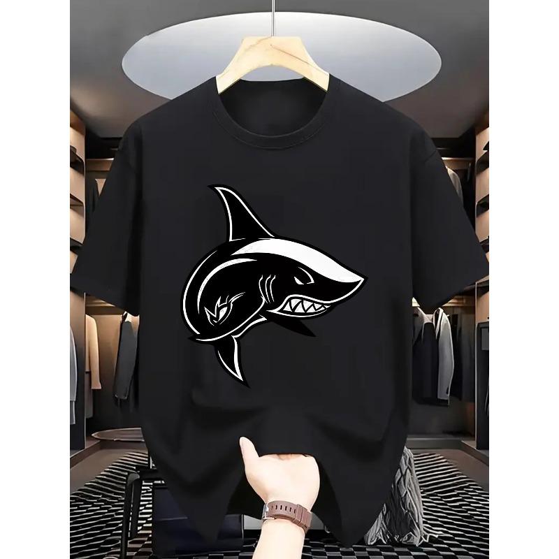 Summer Men'S Fashion Cotton Short-Sleeve T-Shirt with Letter Pattern Print