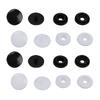 200 Set Plastic Snaps Fasteners No Sew Round Buttons Kit for Clothing Sewing Crafting Bib Bag Bright Black and Bright