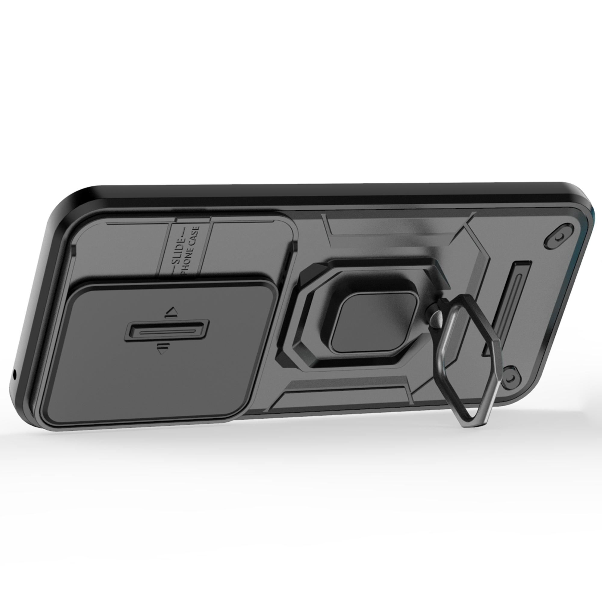 

For Honor 200 Lite Case Lens Cover Kickstand PC+TPU Phone Shell Blue
