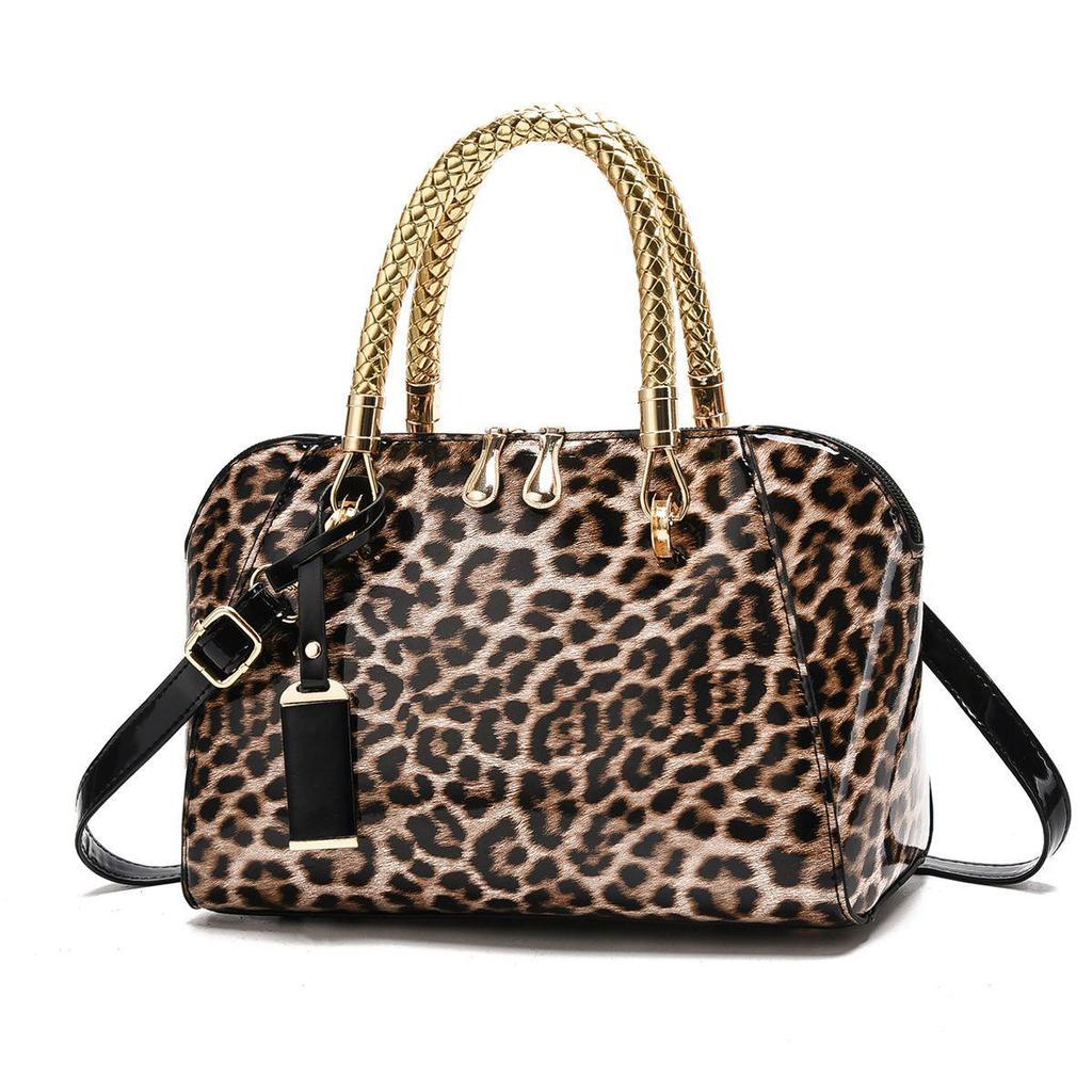 2025 Leopard Print Versatile Handbag: White & Khaki Crossbody Shoulder Bag for Women