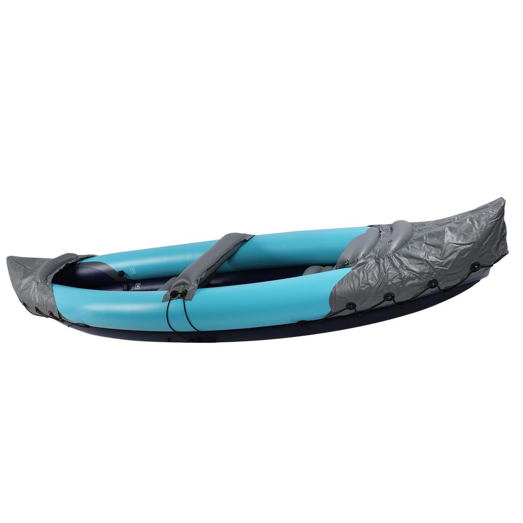 Kayak Plegable para 2 Personas Portátil Protección Solar PVC Grueso Canoa Inflable para Pesca