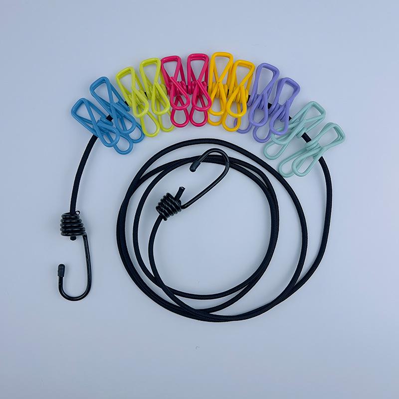 Colorful Portable Clothesline with Pegs for Quilts, Balcony Use, and Underwear Drying