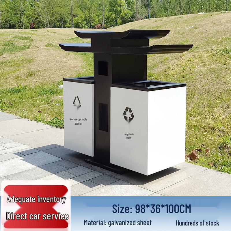Stainless Steel Outdoor Park & Community Sorting Trash Can