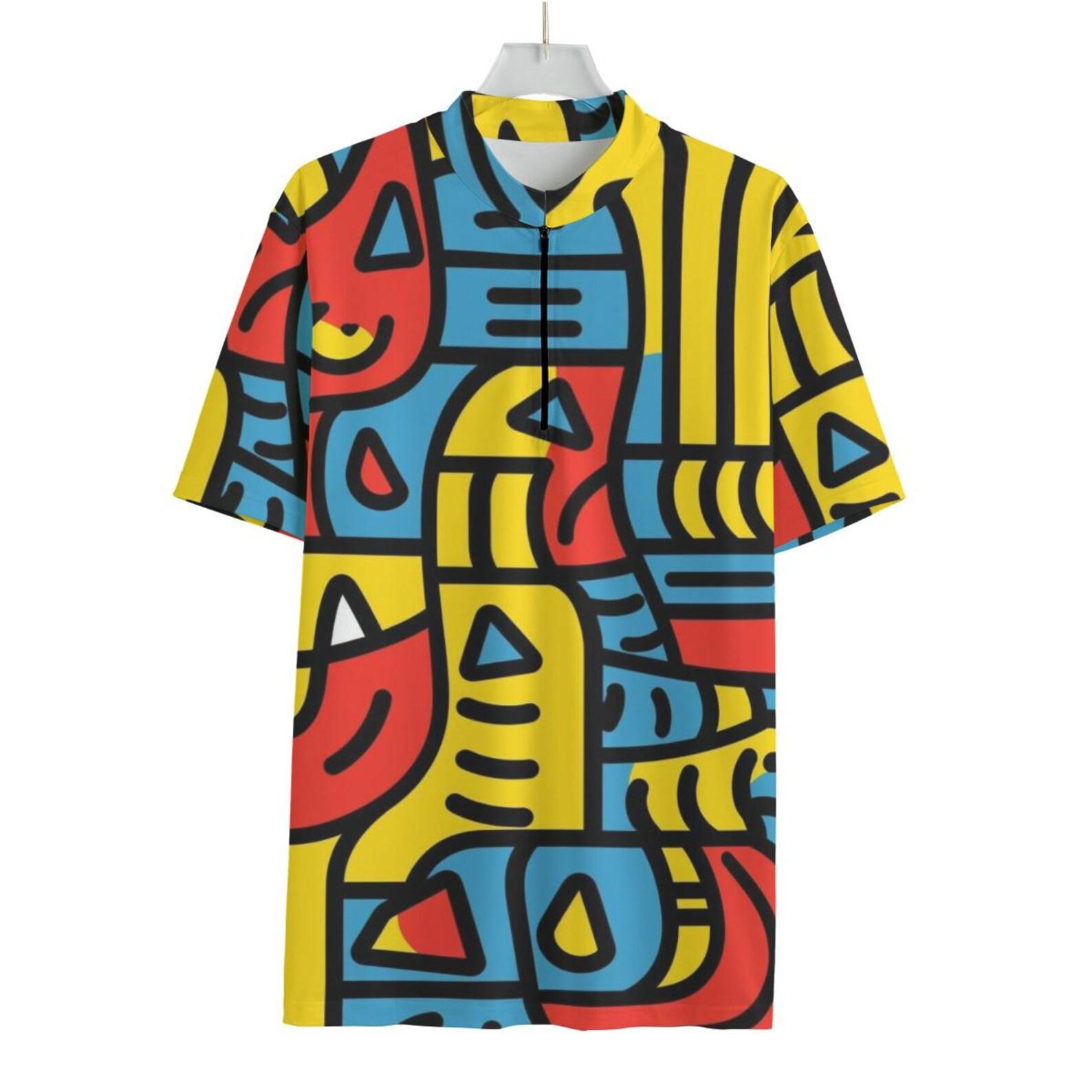 Trail Graffiti MTB Jersey: Loose Fit Pop Art Cycling Shirt 2XL