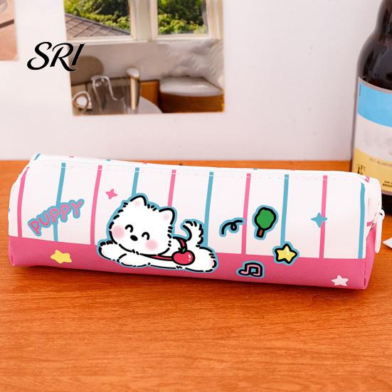 Cute Animal Pencil Pouch Puppy Case Large Capacity Cartoon Healing Pattern Students Stationery Bag for Pens Markers Back-to-School Gift Ruler