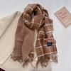 Autumn and winter new versatile scarf women's thickened woven thick beard fringed warm scarf imitation cashmere shawl