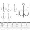 10 gab./kastē Milzīgi Trīskāršie Āķi 4X Stipri 6/0#-10/0# Zivju āķis Ass Ar atskabarpām Oglekļa tērauda Enkura piederumi Apaļš Loksnes leņķis Lielām zivīm