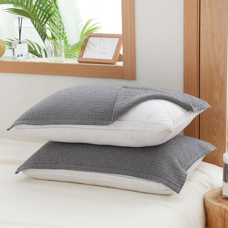 

Подушка 52x75 см, дышащая, мягкая, четырехсезонная, простая, однотонная наволочка в японском стиле, приятная для кожи, для дома, наволочка для взрослых 52x75cm-1 pair серый