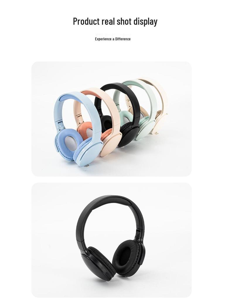 Cross-border P2961 Bluetooth 5.3 Foldable Over-Ear Wireless Card-Insert Headset in Retro Style.
