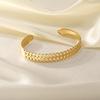 Adjustable Titanium Steel Open Bangle - Women’s High-End European & American Style, Fade-Resistant, Exaggerated Design.