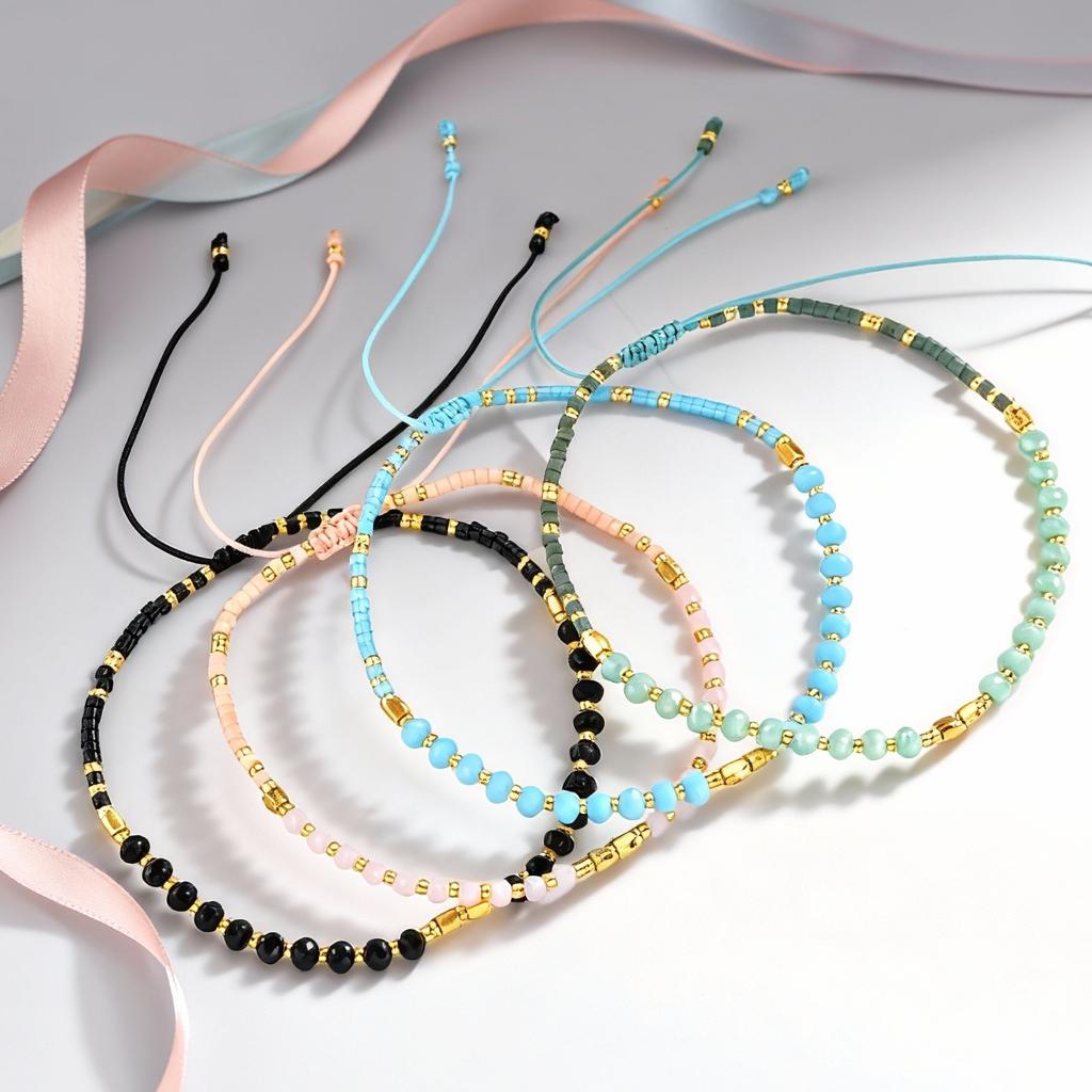 Vnox Multilayer Small Seed Beads Bracelet, Handmade Wove Colored Chains, Bohemia Jewelry Waterproof