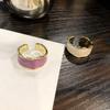 Minimalism Purple White Circle Ring Jewelry Simple Round Geometry Ring For Women