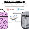 Gradient Purple Bat Pattern Insulated Lunch Bag for Kids School Cooler Thermal Food Box Tote Leakproof Lunch Boxes Container