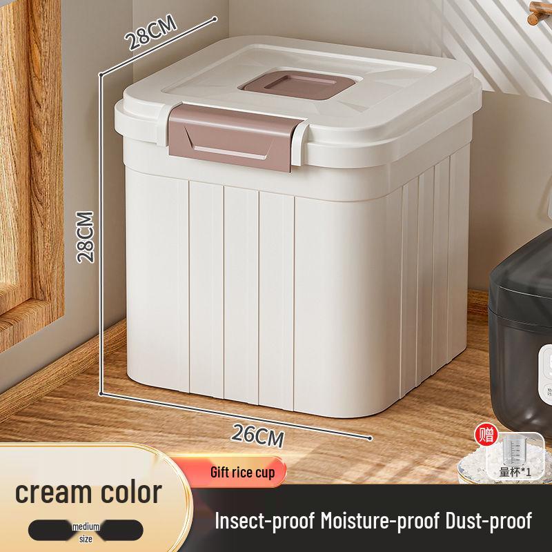 Food Grade Sealed Rice Storage Box - Insect & Moisture-Proof, Large Capacity for Grains & Cereal
