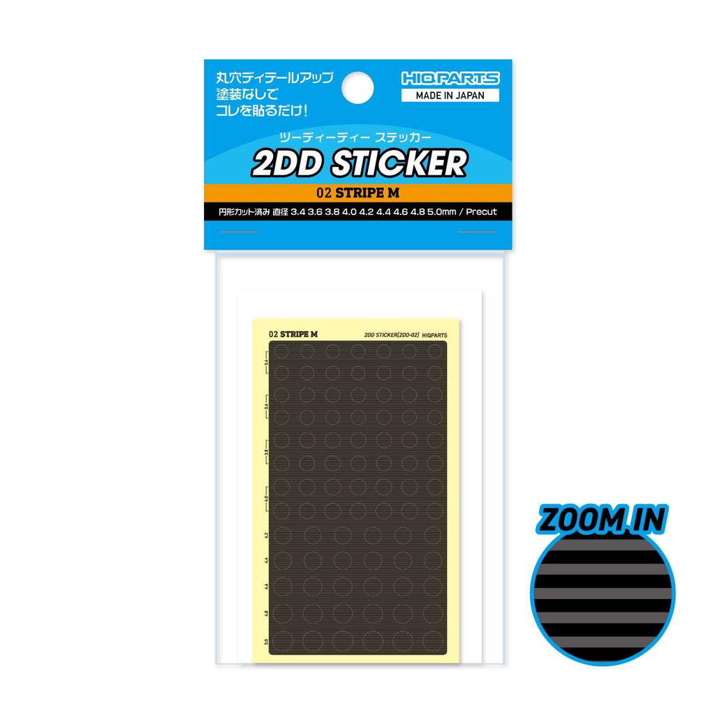 HiQ Parts 2DD Sticker 02 Stripe M 1 Sheet Plastic Model Sticker Black 2DD-02