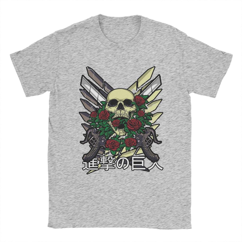 Attack on Titan Anime T Shirts Men's 100% Cotton Creative T-Shirts Crew Neck Tees Short Sleeve Tops Gift