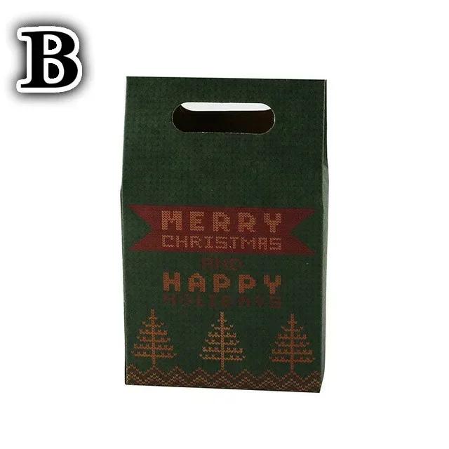 10Pcs/lot Christmas Gift Box Craft Paper Box Christmas Candy Gift Box Packaging Boxes Christmas Stockings Gift Holders Wholesale 15.3x9.8x6