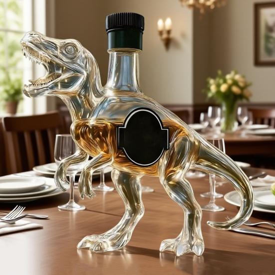 Yousheng 350ML Láhev na whisky Velociraptor Rytá sklenice na whisky ve tvaru dinosaura Karafa na víno Domácí kuchyně Barová dekorace Dárek pro nadšence do dinosauřů