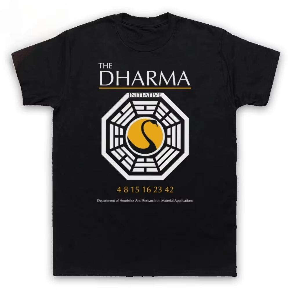 LOST UNOFFICIAL THE DHARMA INITIATIVE CULT TV SHOW MENS & WOMENS T-SHIRT High Quality Cotton Tops 4XL