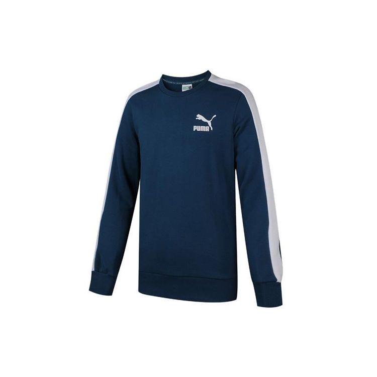 

Puma Повседневная спортивная дышащая толстовка с круглым вырезом, мужские топы, морской синий 595913-38