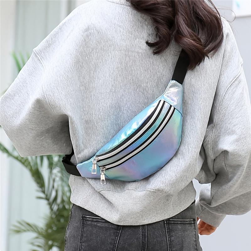 Fashion Laser belt bag, Women Trendy Zipper Front Waist Bag with Adjustable Strap Bum Bag belt bag