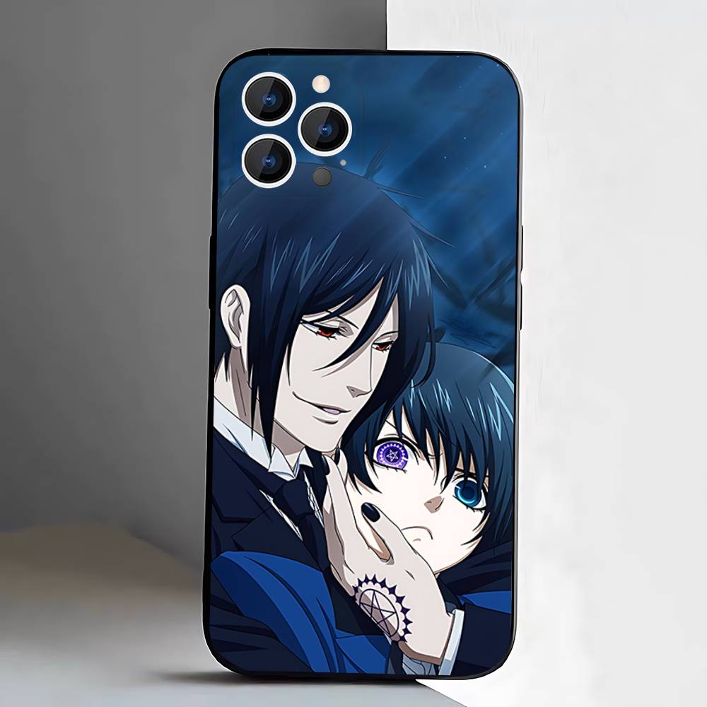 Black Butler ANIME Handyhülle Für iPhone 17,16,15,14,13,12,11,Pro,Max,Plus,E,Air,Mini Schwarz Stoßfest Funda Hülle